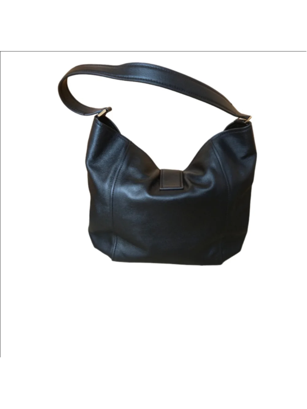 Women's Michael Kors Addie Large Leather Hobo Shoulder Bag Black Gold Hardware